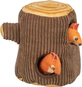 Kiefer mit Eichhörnchen, Plüschspielzeug für Hunde, lautlos, 16 cm, braun/orange